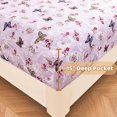 thumbnail image 4 of Twin Size Sheet Set Paisley Printed Bed Sheets for Single Bed Piece Microfiber Fitted Sheet with ” Deep Pocket & Straps Patterned Bedding Sheets & Pillowcase Set, 4 of 8