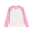 thumbnail image 2 of Milgrthf Enfants Garçons Filles Chandail à Col Rond Automne Décontracté Manches Longues Raglan à Blocs de Couleur Coton Chandail à Enfiler Hauts Rose 7 Ans, 2 of 5