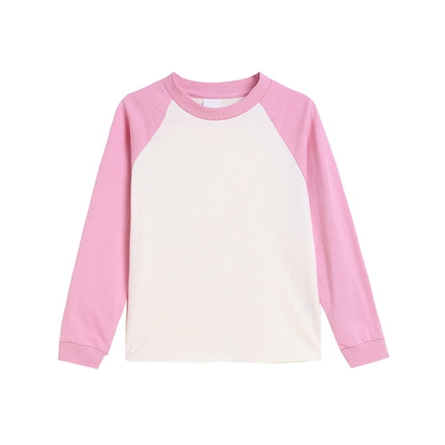 Haut à Manches Longues Raglan pour Enfants Col Rond Chandail Doux Chemise Décontractée Confortable pour Garçons Filles Unisexe Tenue Quotidienne