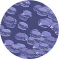 thumbnail image 1 of Ahgly Company Tapis Rond Lavable en Machine Intérieur Transitionnel Violet, 5 Pieds Rond, 1 of 7