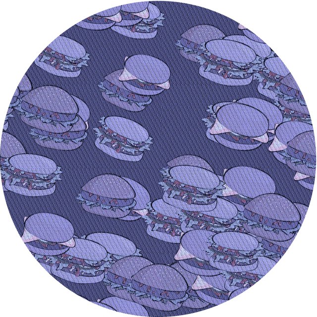 Ahgly Company Tapis Rond Lavable en Machine Intérieur Transitionnel Violet, 5 Pieds Rond