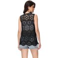 thumbnail image 3 of Women's Floral Crochet Lace Trim Open Front Cardigan, 3 of 5