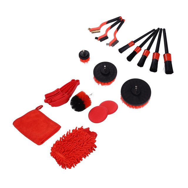 Kit d'Outils de Nettoyage de Voiture, 18pcs Outils de Nettoyage de Voiture Auto Détaillant Brosse Ensemble Outils de Nettoyage de Voiture Résultats Impressionnants