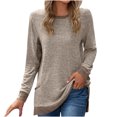 thumbnail image 1 of Pisexur Chandails en Molleton à Manches Longues pour Femmes Col Rond Décontracté T-Shirts Blouses Chandails en Molleton Tuniques avec Poche, 1 of 4