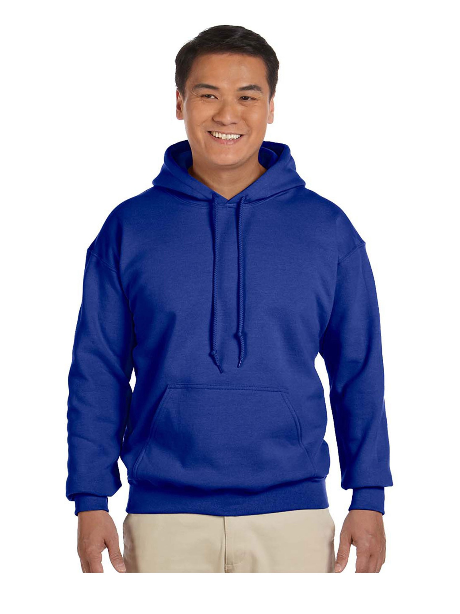 Gildan Men's Rib Knit Pouch Pocket Hooded Sweatshirt, Style G18500