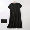 thumbnail image 2 of Yuyuzo Chemises de Nuit pour Femmes à Manches Courtes, Robes de Détente et de Sommeil, Amples, Basiques, Unies, Col Ras du Cou, T-Shirts Confortables, Nuisette, 2 of 6
