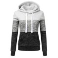 thumbnail image 1 of RKSTN Womens Sweatshirt Fashion Casual Patchwork Color Loose Hoodies Loose Pullove Drawstring Blouse with Pockets, 1 of 2