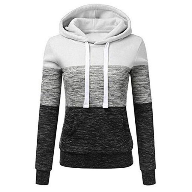 RKSTN Womens Sweatshirt Fashion Casual Patchwork Color Loose Hoodies Loose Pullove Drawstring Blouse with Pockets