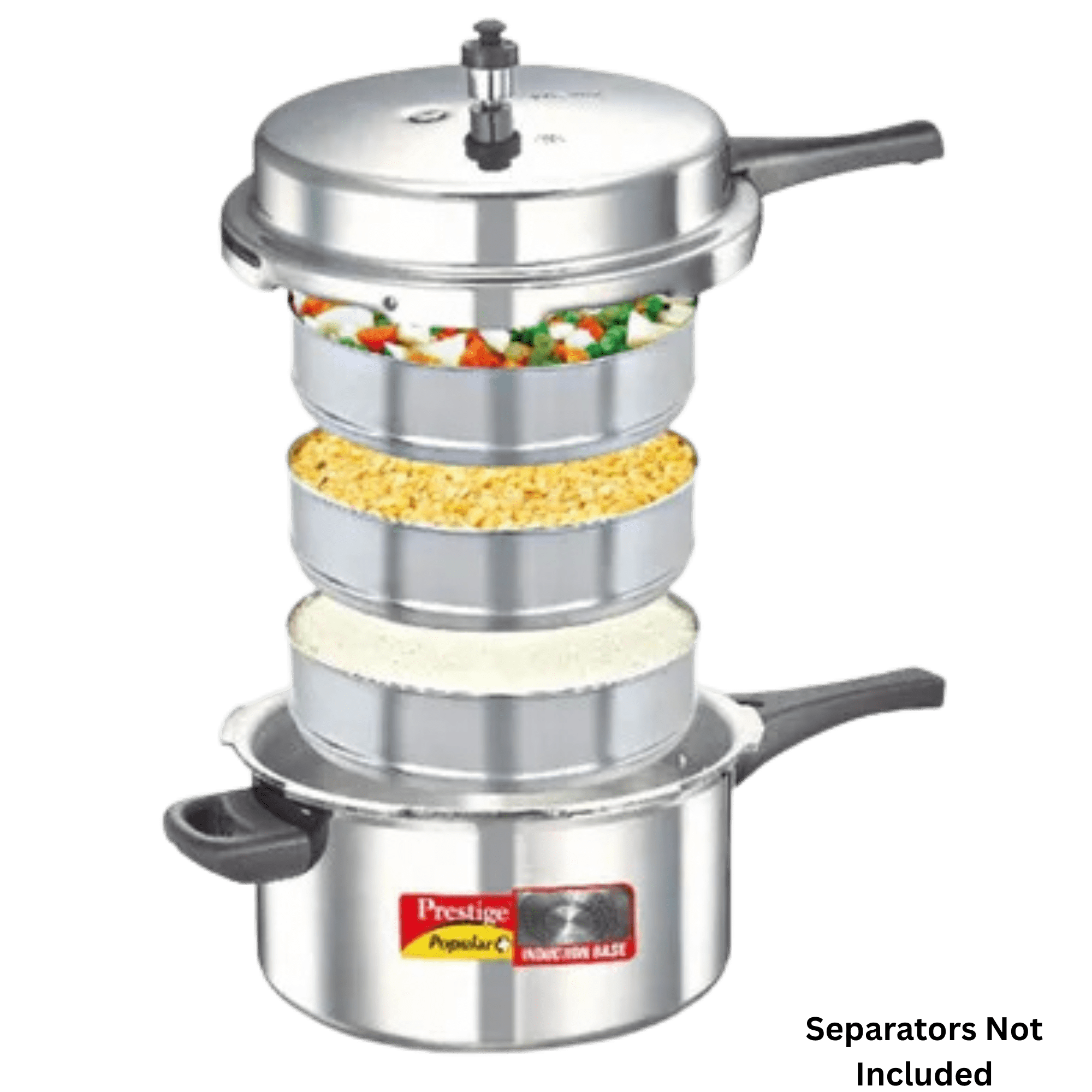 Prestige Popular Plus Virgin Aluminium Pressure Cooker, 7.5L, Silver