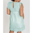 thumbnail image 3 of Oversized Women's V-Neck California Romper Dress, Summer Short Sleeve, Ruffle Detail with Pockets, Solid Color, 3 of 6