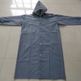 thumbnail image 4 of US Mens Womens Long Waterproof Jacket Rain Coat Hooded Button Raincoat Outdoor EVA One-Piece Raincoat, 4 of 5