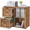 thumbnail image 2 of Lateral File Cabinet, Filing Cabinet with 2 Drawers, Printer Stand, 2 Open Compartments, Fit A4, Letter Size, Hanging File Folders, for Home Office, Farmhouse Style, Rustic White UOFC049T73, 2 of 2
