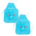 thumbnail image 1 of Oleegame 2PC Pretty Apron Korean Version Of Cute Apron Cartoon Design Bust Apron Kitchen Sleeveless Apron Blue, 1 of 9