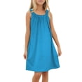 thumbnail image 4 of WEIYLL Robe de Fille Plage Cache-Maillot Sans Manches Débardeur Fin Couleur Unie Volants Robe Bleu Ciel 9-10 Ans, 4 of 4