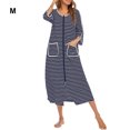 thumbnail image 1 of Langgg Polyester Robe de Nuit pour Femmes en de Rechange Col Rond Fermeture Éclair Cardigan Respirant Peignoir de Maison et de Bureau Tenue de Nuit Vêtements de Nuit Bleu Foncé m, 1 of 9