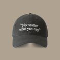 thumbnail image 2 of TIEVOSA Big Head Round Baseball Cap Four Seasons Embroidered Face Small Wide Curved Cap（Grey）, 2 of 3