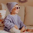 thumbnail image 2 of Toddler Baby Boys Girls Knit Sweater Solid Oversized Crewneck Sweaters Pullover Sweatshirt Tops Fall Winter Clothes, 2 of 4