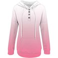 thumbnail image 5 of WEAIXIMIUNG Sweatshirts for Women Trendy Graphic Women's Autumn and Winter Fashionable Street Style Gradually Changing Color Button Collar Pocket Drawstring Casual Sports Hoodie (3), 5 of 5