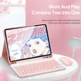 thumbnail image 2 of Case for Ipad 2019/21(10.2Inch) - Slim Protective Case with Apple Pencil Holder and Wireless Detachable Keyboard (Pink), 2 of 5