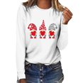 thumbnail image 1 of Chandails de la Saint-Valentin pour Femmes avec Cœur d'Amour, Mignons, Graphiques, Chandails de la Saint-Valentin à Manches Longues, Col Rond, Hauts de Vacances, Mode Féminine, Imprimé Gnome de la Saint-Valentin, Col Rond, Haut à Manches Longues, T-Shirt, 1 of 3