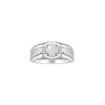 thumbnail image 1 of RYLOS Men's Rings Sterling Silver Classic 7X5MM Oval Gemstone & Diamond Ring Opal October Birthstone Rings For Men, Silver Rings, Size 13, 1 of 7
