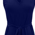 thumbnail image 5 of CEHVOM Ladies Solid Color Cross Strap V-Neck Belt Sleeveless Vest Mini Dress, 5 of 5