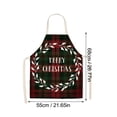 thumbnail image 2 of Oleegame 1PC Pretty Apron Christmas Kitchen Cooking Aprons Plaid Aprons Adjustable Buffalo Plaid Baking Apron, 2 of 7