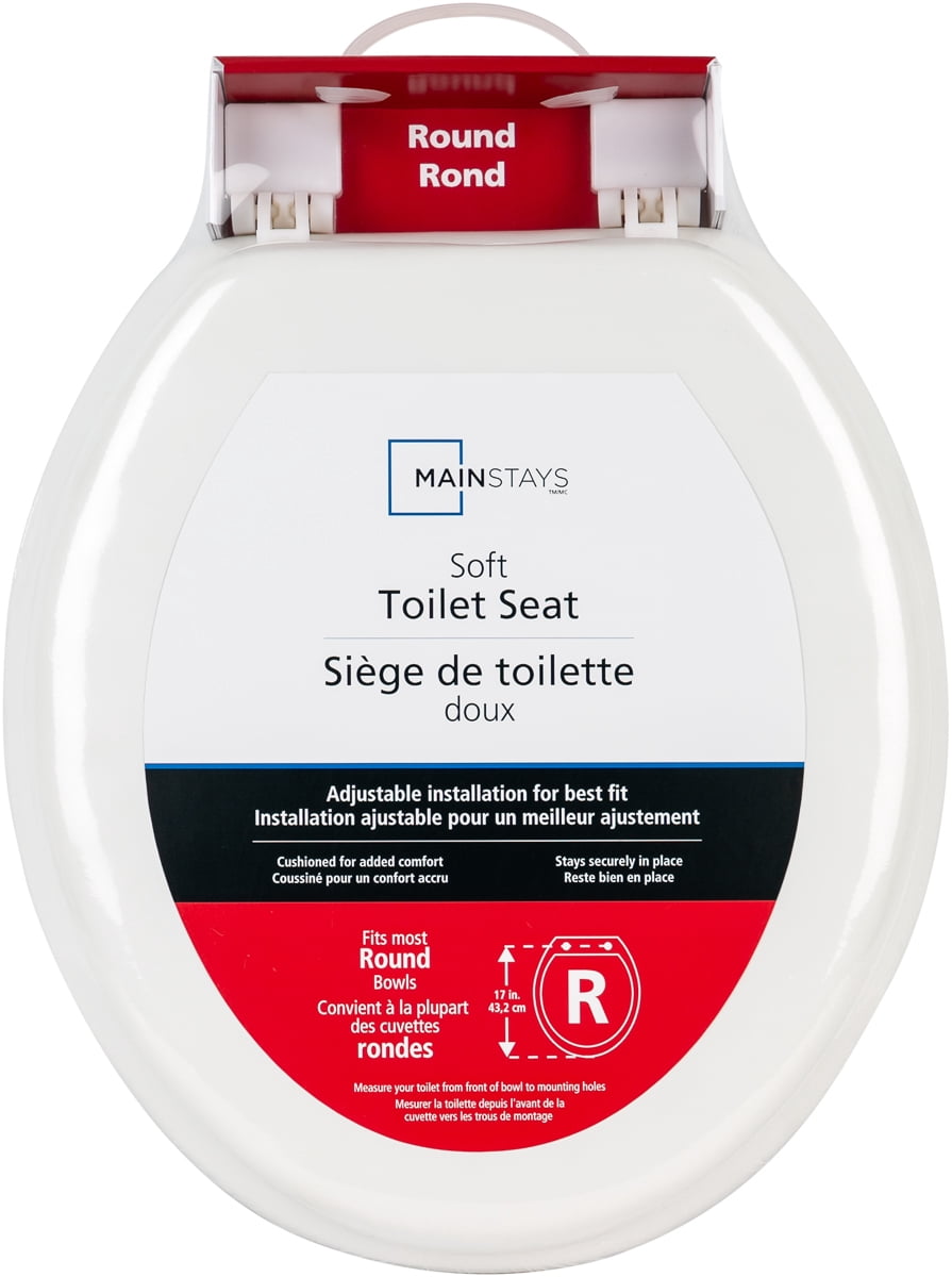 Mainstays Round 16 in Soft Cushioned Toilet Seat, Classic White