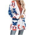 thumbnail image 1 of Womens Fashion Open Front Long Sleeve Cardigans Sweaters Coats with Pockets（White,XL）, 1 of 3