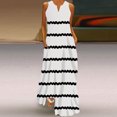 thumbnail image 2 of Dvkptbk Women's 2024 Robes d'Été Mode à Rayures Imprimées Sans Manches à Col en V à Étages Fluides Robe de Plage Vacances Fête Longue Robe Débardeur Maxi, 2 of 5