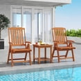 thumbnail image 2 of Gymax 2PCS Foldable Patio Chair w/Armrest Curved Back Slatted Seat for Backyard Deck Brown, 2 of 8