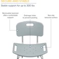 thumbnail image 4 of Designer  Deluxe Bath Bench with Back  Grey |  Clamp-On Tub Rail, 4 of 7