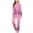 thumbnail image 2 of Rbaofujie Robe pour Femmes Ensemble de Pyjama Décontracté Uni Haut Décontracté Pantalon Pyjama d'Automne, 2 of 5