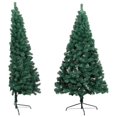 thumbnail image 2 of vidaXL Artificial Half Christmas Tree with Stand Green 210 cm PVC, 2 of 5