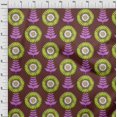 thumbnail image 4 of oneOone Silk Tabby Brown Fabric Asian Block Floral Craft Projects Decor Fabric Printed By The Yard 42 Inch Wide, 4 of 4