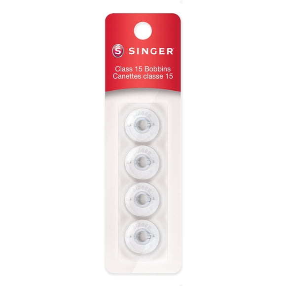 Canettes de classe 15 SINGER®-Plastique, transparent, paquet de 4