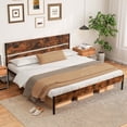 thumbnail image 1 of Costway King Size Bed Frame with Wooden Headboard Under-Bed Storage No Box Spring Needed, 1 of 10