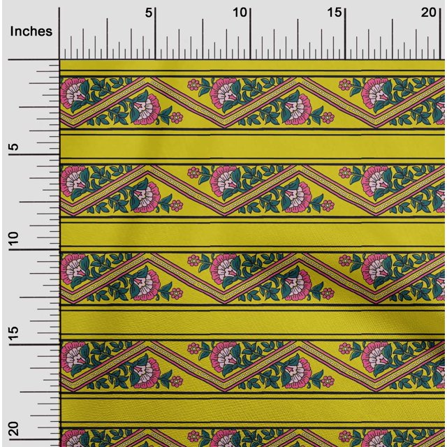 oneOone Polyester Tissu Lycra Stripechevron & Tissu Imprimé Floral 1 Yard 56 Inch Wide
