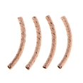 thumbnail image 2 of GUOOL 4pcs Sterling Semi-Round Setting Half Circle Bead Jewelry Setting Jewelry Rose Gold 3x30mm, 2 of 9