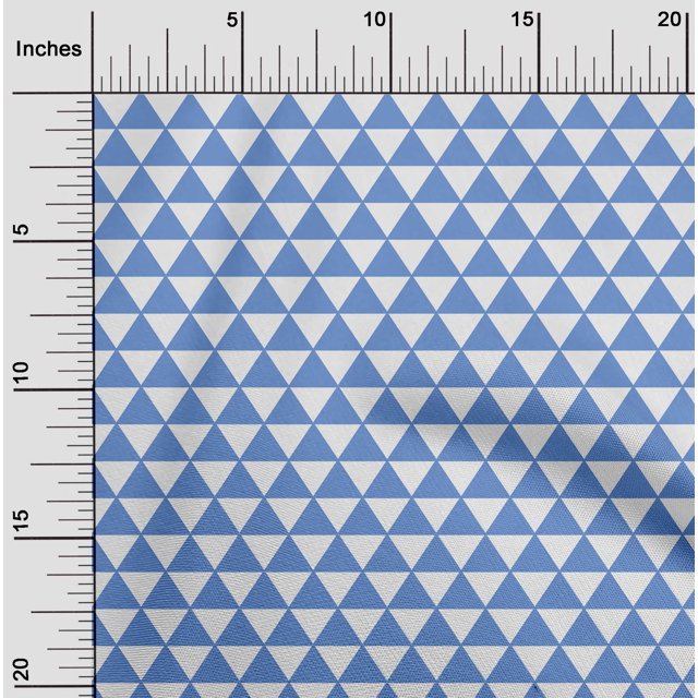 oneOone Tissu Polyester Lycra Bleu Clair Triangle Matériel de Robe Tissu Imprimé Tissu au Mètre 56 Pouces de Large - G1