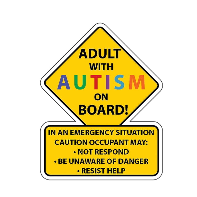 Agiferg Autism Safety Reminder Card Truck Wheel Ship Safety Passage Decal Sticker