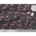 thumbnail image 3 of Soimoi Modal Satin Fabric Leaves, & Rose Floral Decor Fabric Printed Yard 42 Inch Wide, 3 of 3