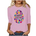 thumbnail image 2 of EGNMCR Easter Chemise Imprimée T-Shirts Graphiques pour Femmes Mode Décontractée de Noël Col Rond Imprimé Blouse Manches 3/4 T-Shirt Blouses T-Shirt pour Femmes, 2 of 4