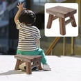 thumbnail image 4 of Small Wooden Step Stool For Kids, Non-Slip Square Seat For Kitchen, Bathroom (Dark Coffee), 4 of 5