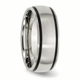 thumbnail image 4 of Bague en Caoutchouc Noir 8mm en Acier Inoxydable 7 Tailles, 4 of 6