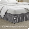 thumbnail image 2 of Bare Home Adjustable Wrap Around Bed Skirt - 15 Inch Drop - Easy Fit - Ruffle Pleats - California King, Light Gray, 2 of 6