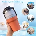 thumbnail image 4 of Gobelets de Voiture à Double Consommation de Grande Capacité (Orange 600 Ml), 4 of 8