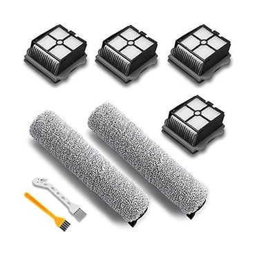 TFixol Tineco IFloor 3 & Floor One S3 Replacement Brush Roller and Filters for Cordless Wet Dry Vacuum - High-Quality Plastic, Easy to Clean, Ideal for Hardwood, Tile, and Laminate Floors (2 Rollers,