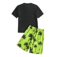 thumbnail image 4 of Gubotare Boys Rashguard Swim Set Boys' Rash Guard Swimsuits Set 2 Piece Short Sleeve Swim Shirts with Trunks Quick Dry Bathing Suits Size 16 Years (Green,16 Years), 4 of 6