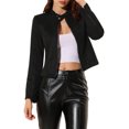thumbnail image 1 of INSPIRE CHIC Blouson de Moto Court pour Femme en Faux Suède à Col Montant à Fermeture à Glissière TP Noir, 1 of 8